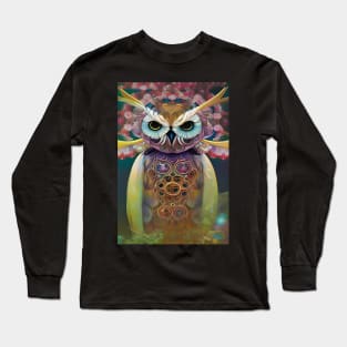 Art deco bird a cute magical owl Long Sleeve T-Shirt